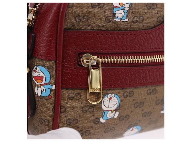 Borsa a tracolla GUCCI x Doraemon Micro GG PVC Marrone Tono Oro 647784 Auth 167564SAM - vista 14