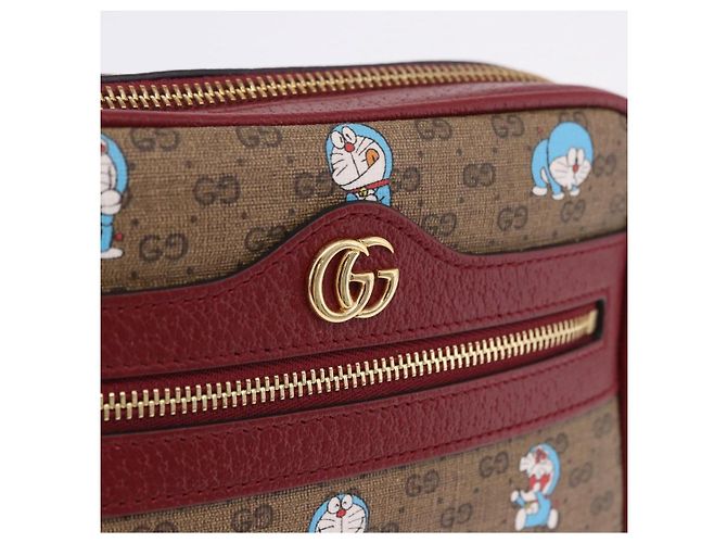 Borsa a tracolla GUCCI x Doraemon Micro GG PVC Marrone Tono Oro 647784 Auth 167564SAM - vista 15