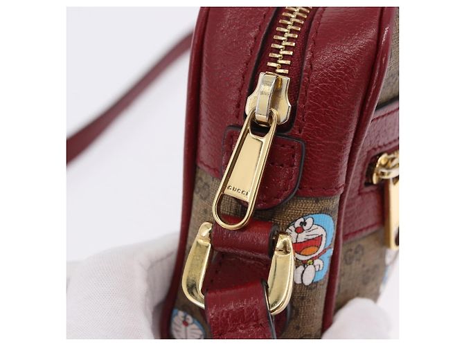 Borsa a tracolla GUCCI x Doraemon Micro GG PVC Marrone Tono Oro 647784 Auth 167564SAM - vista 16