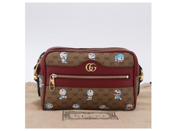 Borsa a tracolla GUCCI x Doraemon Micro GG PVC Marrone Tono Oro 647784 Auth 167564SAM - vista 27