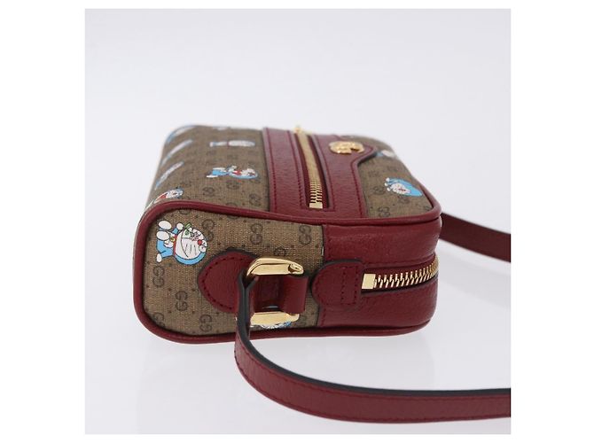 Borsa a tracolla GUCCI x Doraemon Micro GG PVC Marrone Tono Oro 647784 Auth 167564SAM - vista 4