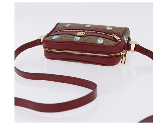 Borsa a tracolla GUCCI x Doraemon Micro GG PVC Marrone Tono Oro 647784 Auth 167564SAM - vista 6
