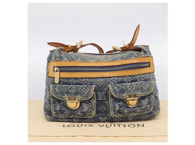 LOUIS VUITTON Monogram Denim Buggy PM Shoulder Bag Blue M95049 LV Auth 199468V - vista 12