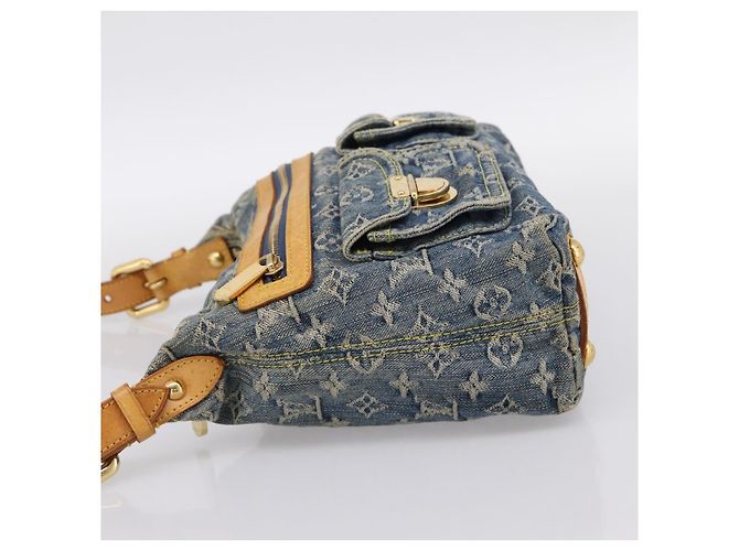 LOUIS VUITTON Monogram Denim Buggy PM Shoulder Bag Blue M95049 LV Auth 199468V - vista 3