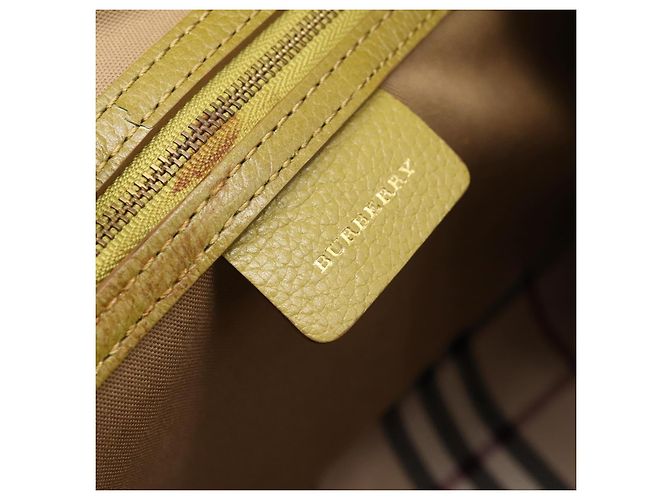 Borsa a mano BURBERRY in pelle Verde Oro Auth bs37013 D'oro - vista 11