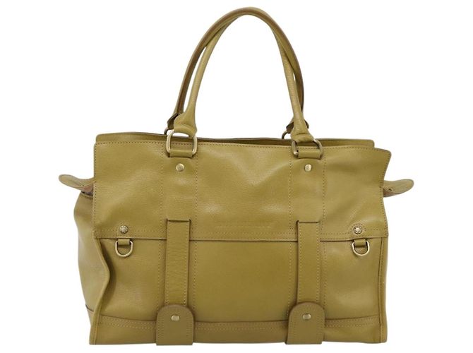 Borsa a mano BURBERRY in pelle Verde Oro Auth bs37013 D'oro - vista 13