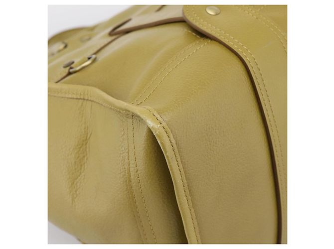 Borsa a mano BURBERRY in pelle Verde Oro Auth bs37013 D'oro - vista 14