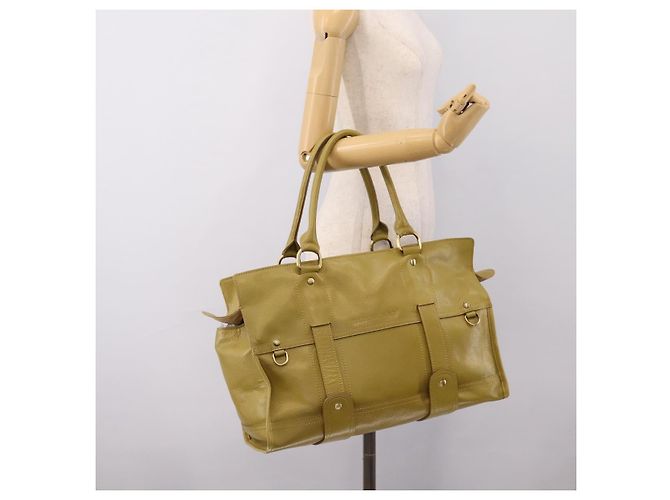 Borsa a mano BURBERRY in pelle Verde Oro Auth bs37013 D'oro - vista 21