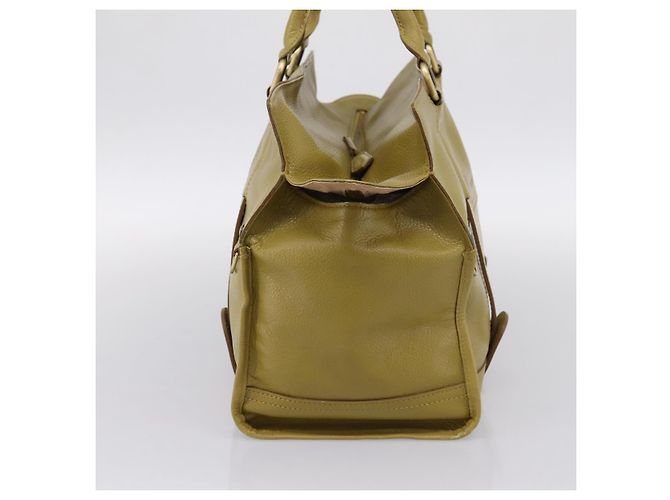 Borsa a mano BURBERRY in pelle Verde Oro Auth bs37013 D'oro - vista 3