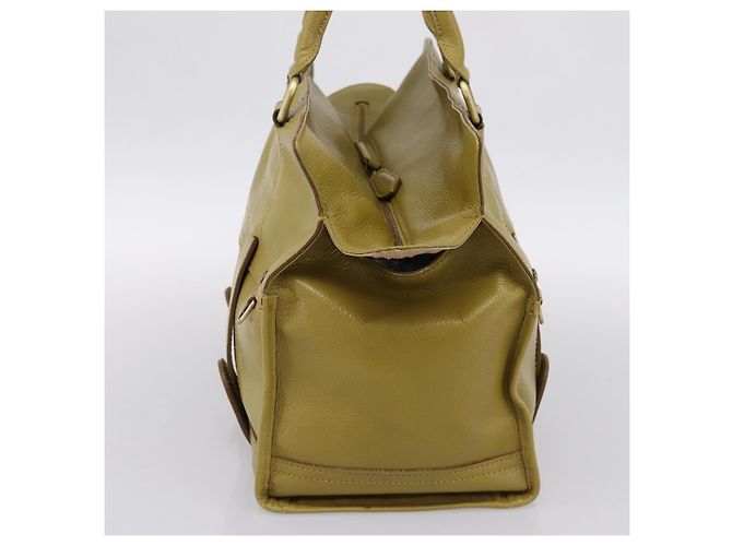 Borsa a mano BURBERRY in pelle Verde Oro Auth bs37013 D'oro - vista 4