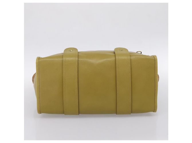 Borsa a mano BURBERRY in pelle Verde Oro Auth bs37013 D'oro - vista 5
