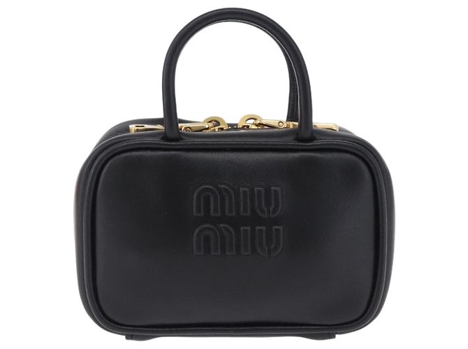 Pouch Miu Miu Beau in pelle nera e oro Auth 202103M Nero D'oro - vista 13