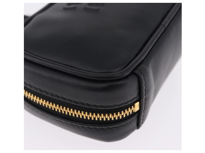 Pouch Miu Miu Beau in pelle nera e oro Auth 202103M Nero D'oro - vista 14