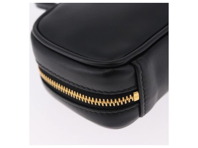 Pouch Miu Miu Beau in pelle nera e oro Auth 202103M Nero D'oro - vista 16