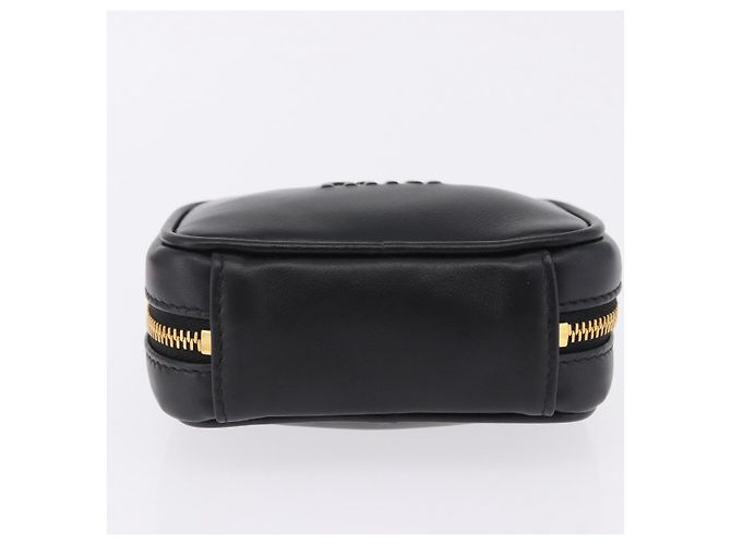 Pouch Miu Miu Beau in pelle nera e oro Auth 202103M Nero D'oro - vista 5