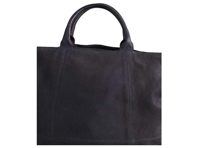 Borsa tote in pelle blu navy Gerard Darel - vista 2