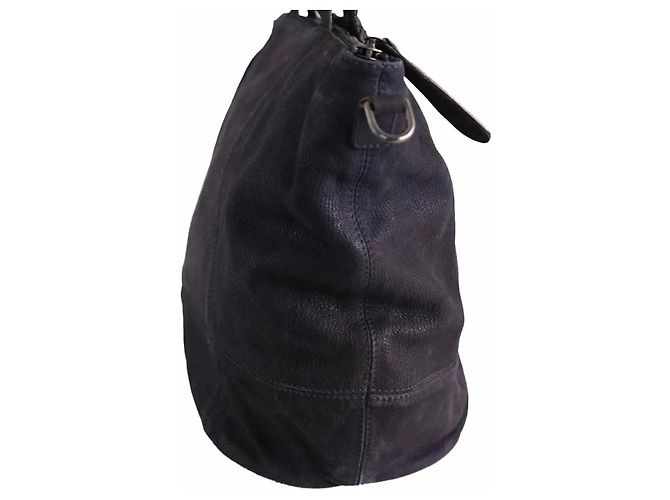 Borsa tote in pelle blu navy Gerard Darel - vista 3