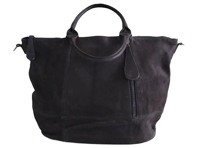 Borsa tote in pelle blu navy Gerard Darel - vista 4