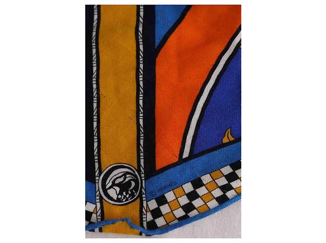 Sciarpa Hermès multicolore in cashmere - vista 5