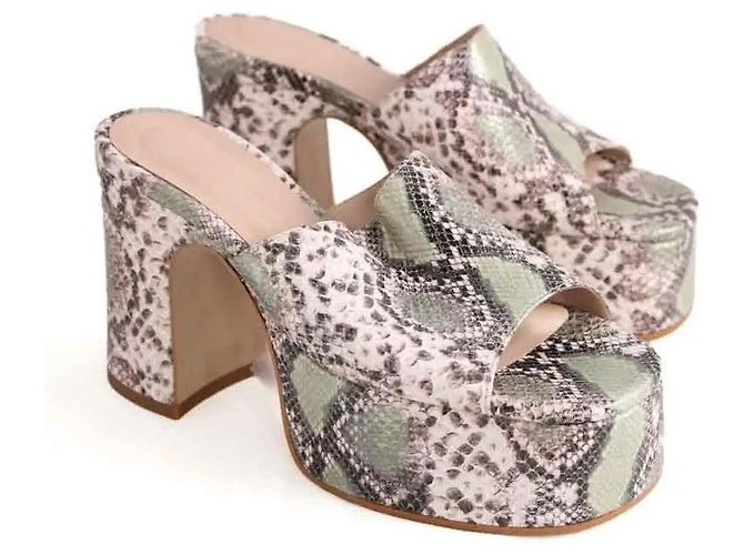 Mules Free Lance in pelle beige - vista 3