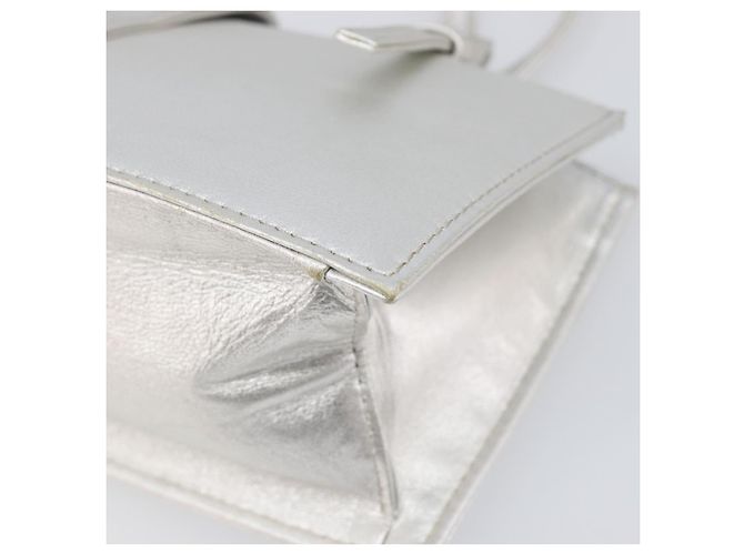 Borsa a mano FENDI Mamma Baguette in pelle argento Auth 199212SAV - vista 15