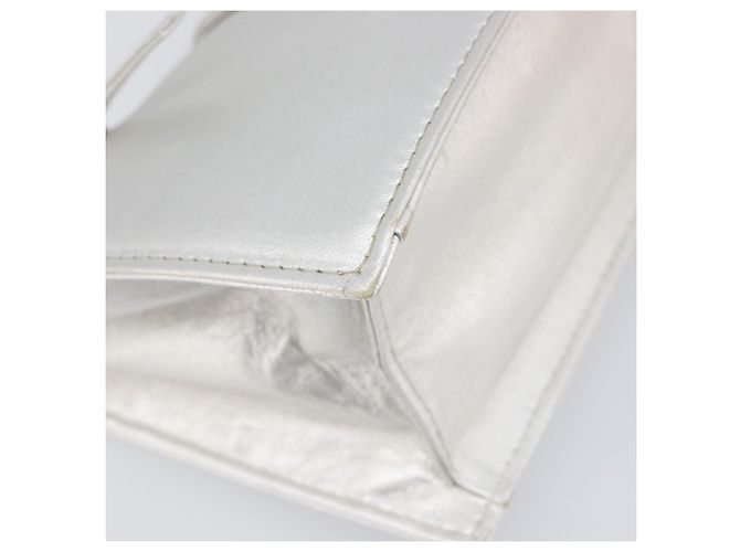 Borsa a mano FENDI Mamma Baguette in pelle argento Auth 199212SAV - vista 16