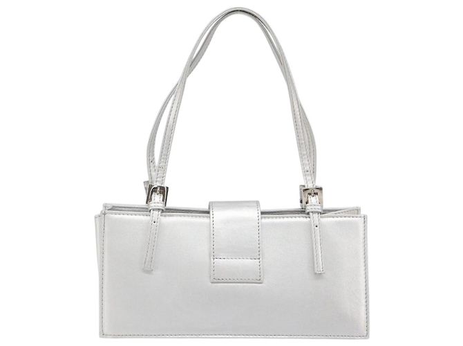 Borsa a mano FENDI Mamma Baguette in pelle argento Auth 199212SAV - vista 2