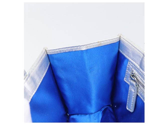 Borsa a mano FENDI Mamma Baguette in pelle argento Auth 199212SAV - vista 20