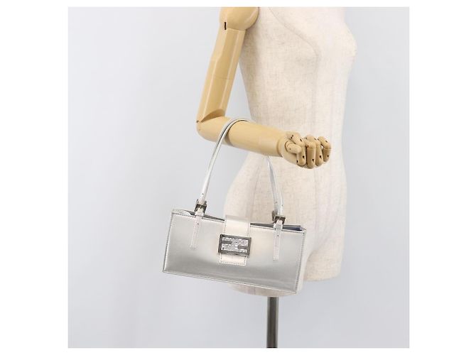 Borsa a mano FENDI Mamma Baguette in pelle argento Auth 199212SAV - vista 23