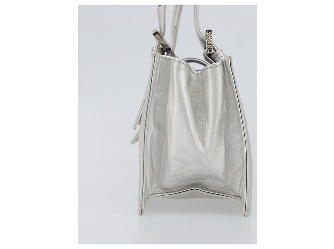 Borsa a mano FENDI Mamma Baguette in pelle argento Auth 199212SAV - vista 3