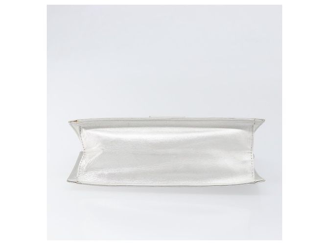 Borsa a mano FENDI Mamma Baguette in pelle argento Auth 199212SAV - vista 5