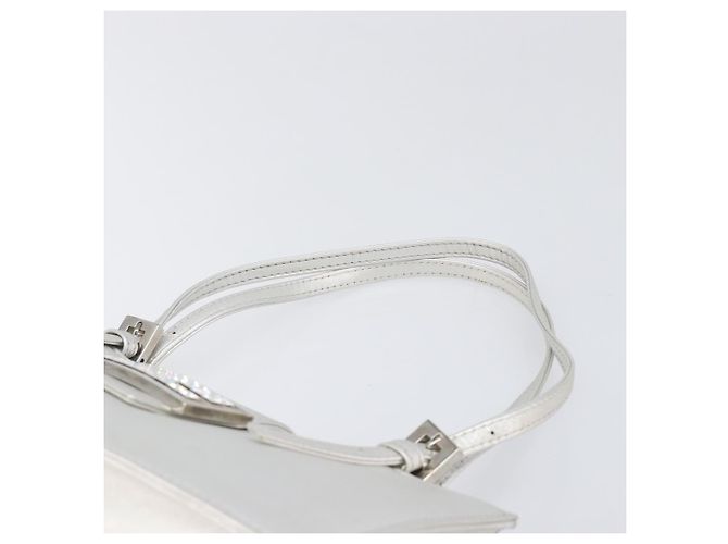 Borsa a mano FENDI Mamma Baguette in pelle argento Auth 199212SAV - vista 8