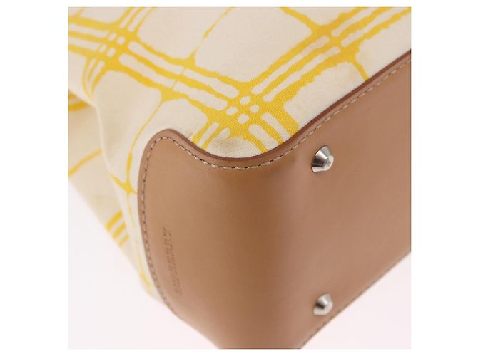 Borsa a mano BURBERRY Canvas Yellow Beige Auth 202250A Giallo - vista 11