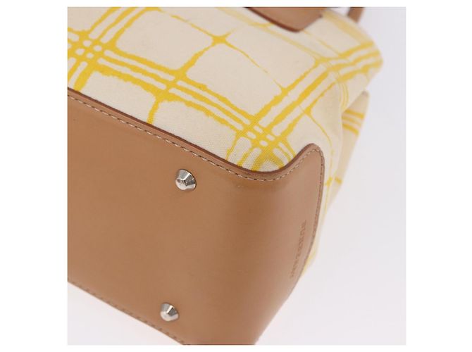 Borsa a mano BURBERRY Canvas Yellow Beige Auth 202250A Giallo - vista 14