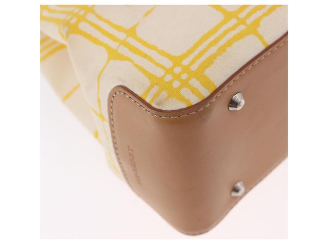 Borsa a mano BURBERRY Canvas Yellow Beige Auth 202250A Giallo - vista 15