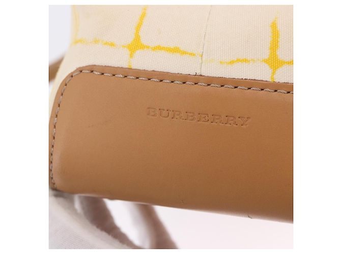 Borsa a mano BURBERRY Canvas Yellow Beige Auth 202250A Giallo - vista 17