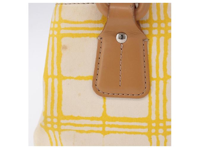 Borsa a mano BURBERRY Canvas Yellow Beige Auth 202250A Giallo - vista 2