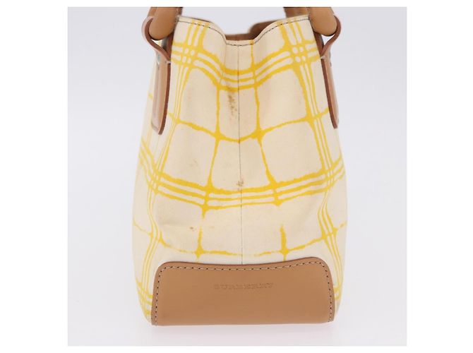 Borsa a mano BURBERRY Canvas Yellow Beige Auth 202250A Giallo - vista 4