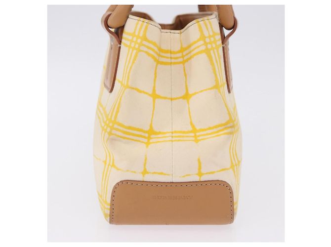 Borsa a mano BURBERRY Canvas Yellow Beige Auth 202250A Giallo - vista 6