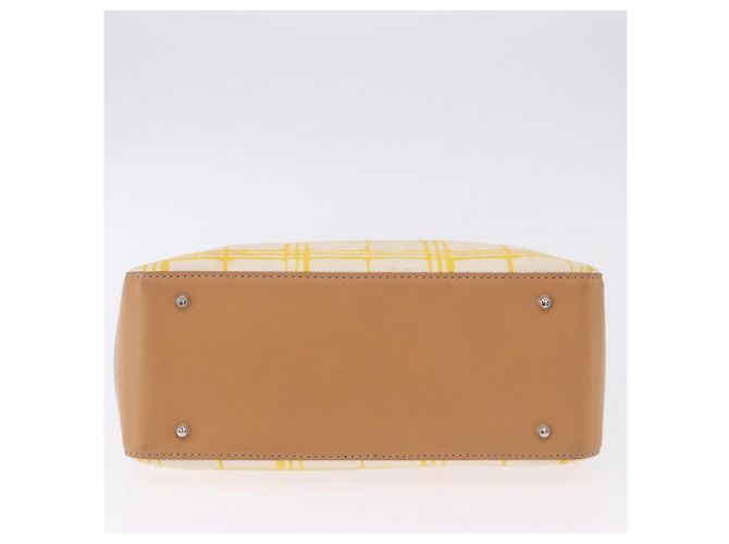 Borsa a mano BURBERRY Canvas Yellow Beige Auth 202250A Giallo - vista 7
