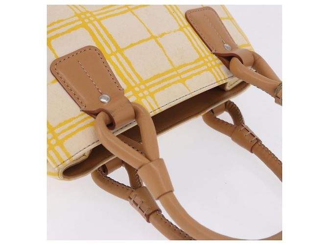 Borsa a mano BURBERRY Canvas Yellow Beige Auth 202250A Giallo - vista 8
