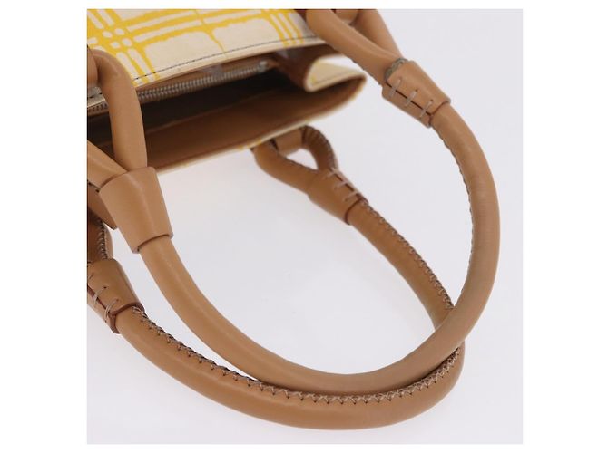 Borsa a mano BURBERRY Canvas Yellow Beige Auth 202250A Giallo - vista 9