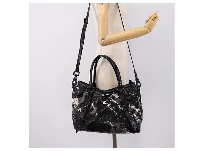 Borsa Tote BURBERRY Nylon 2way Black Auth bs36829A Nero - vista 25
