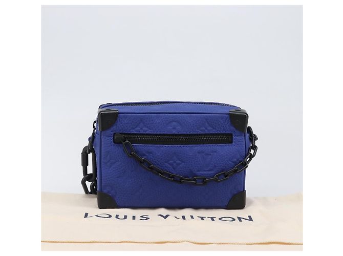 LOUIS VUITTON Monogram Taurillon Clemence Mini Soft Trunk M82558 Auth 198603SAM Blu - vista 12