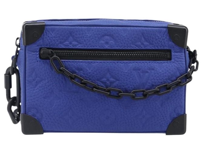 LOUIS VUITTON Monogram Taurillon Clemence Mini Soft Trunk M82558 Auth 198603SAM Blu - vista 13