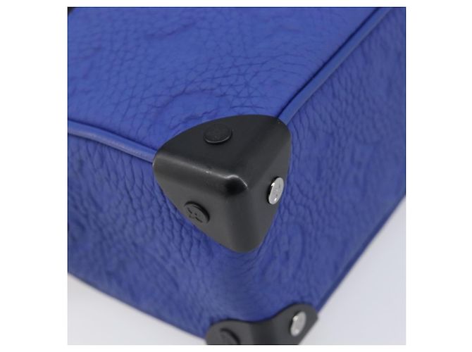 LOUIS VUITTON Monogram Taurillon Clemence Mini Soft Trunk M82558 Auth 198603SAM Blu - vista 16
