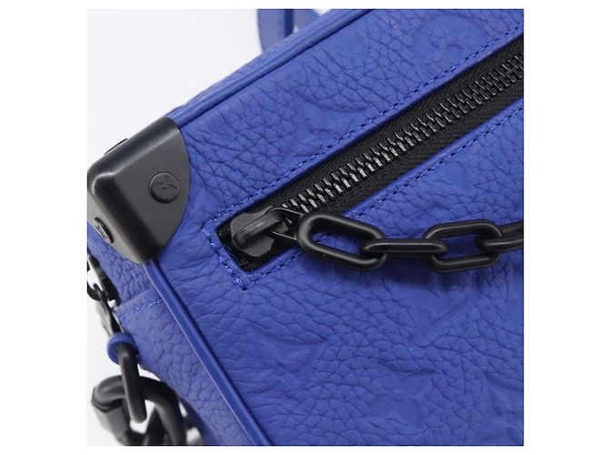 LOUIS VUITTON Monogram Taurillon Clemence Mini Soft Trunk M82558 Auth 198603SAM Blu - vista 18