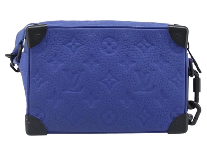 LOUIS VUITTON Monogram Taurillon Clemence Mini Soft Trunk M82558 Auth 198603SAM Blu - vista 2
