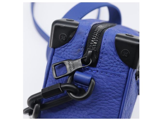 LOUIS VUITTON Monogram Taurillon Clemence Mini Soft Trunk M82558 Auth 198603SAM Blu - vista 20