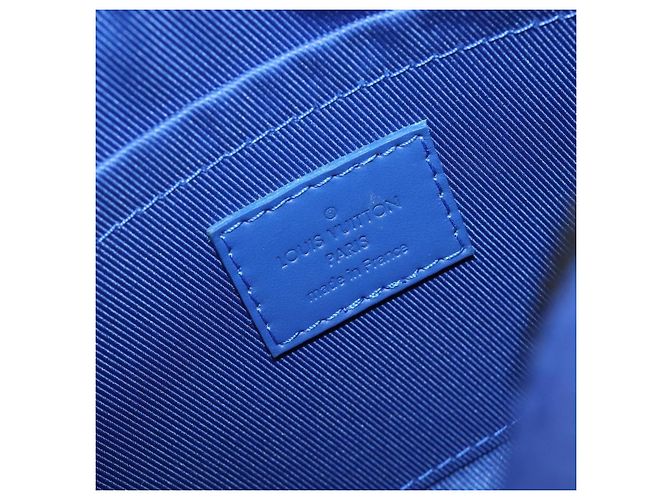 LOUIS VUITTON Monogram Taurillon Clemence Mini Soft Trunk M82558 Auth 198603SAM Blu - vista 21